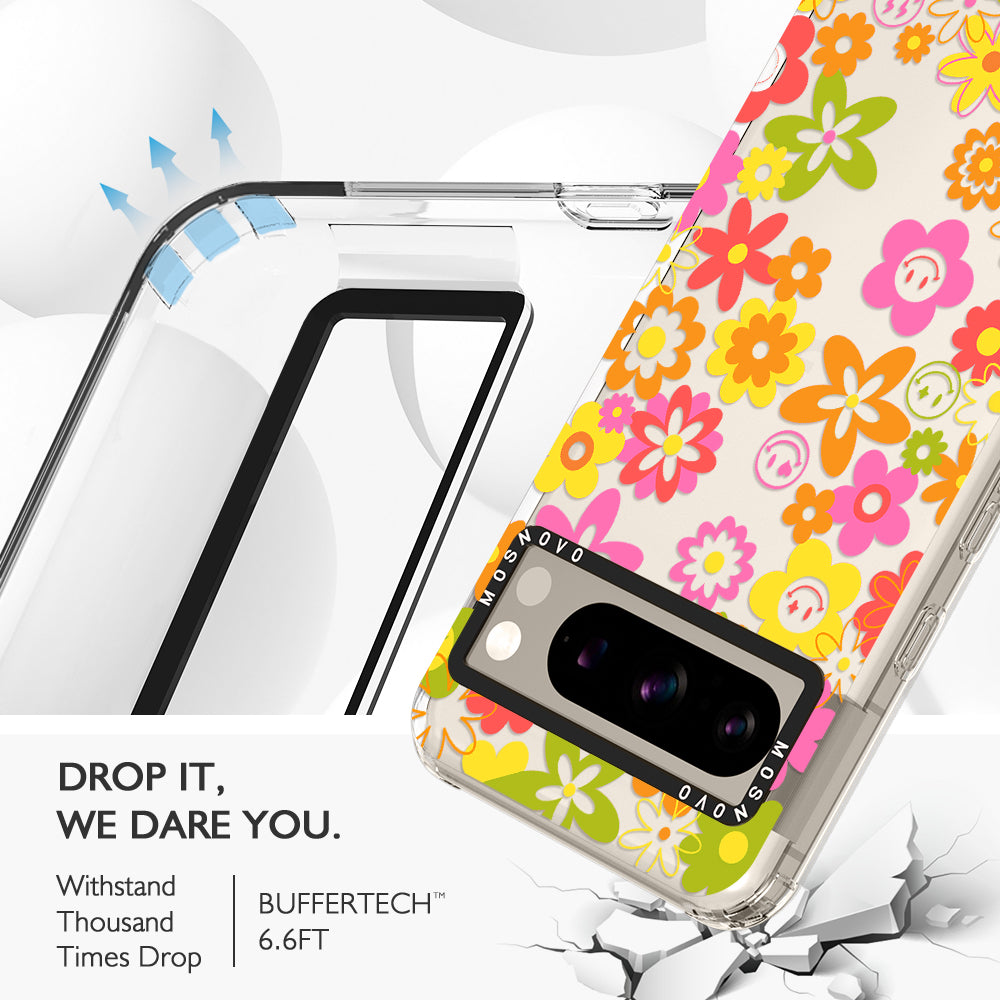 70's Groovy Floral Phone Case - Google Pixel 8 Pro Case - MOSNOVO