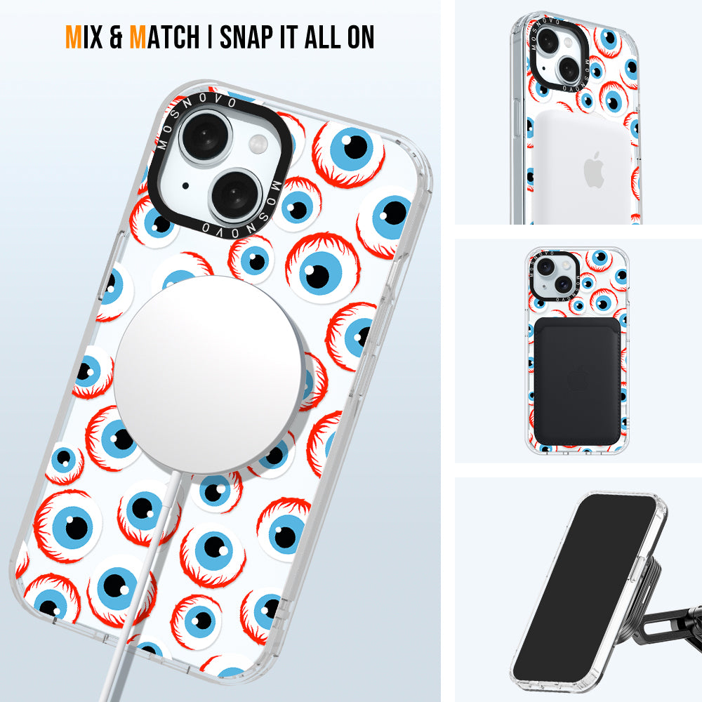 Scary Eyeball Phone Case - iPhone 15 Plus Case - MOSNOVO