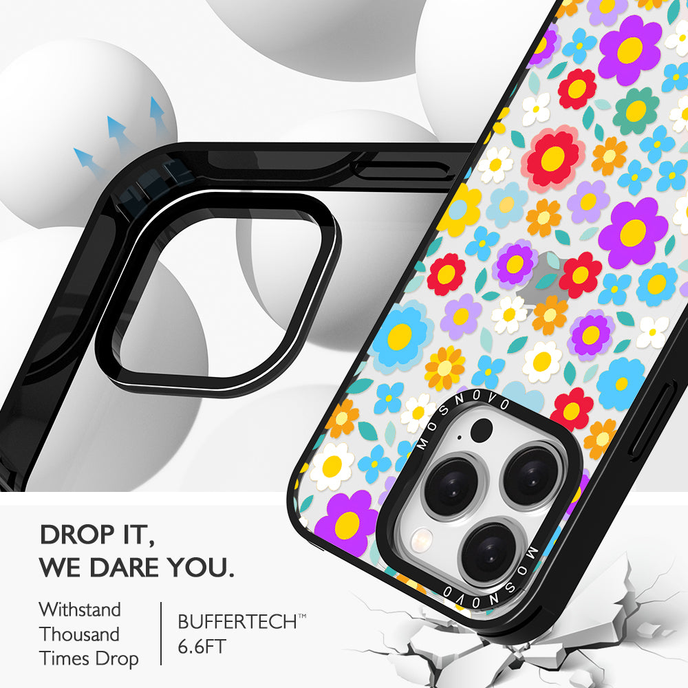 Retro Flower Phone Case - iPhone 15 Pro Case - MOSNOVO