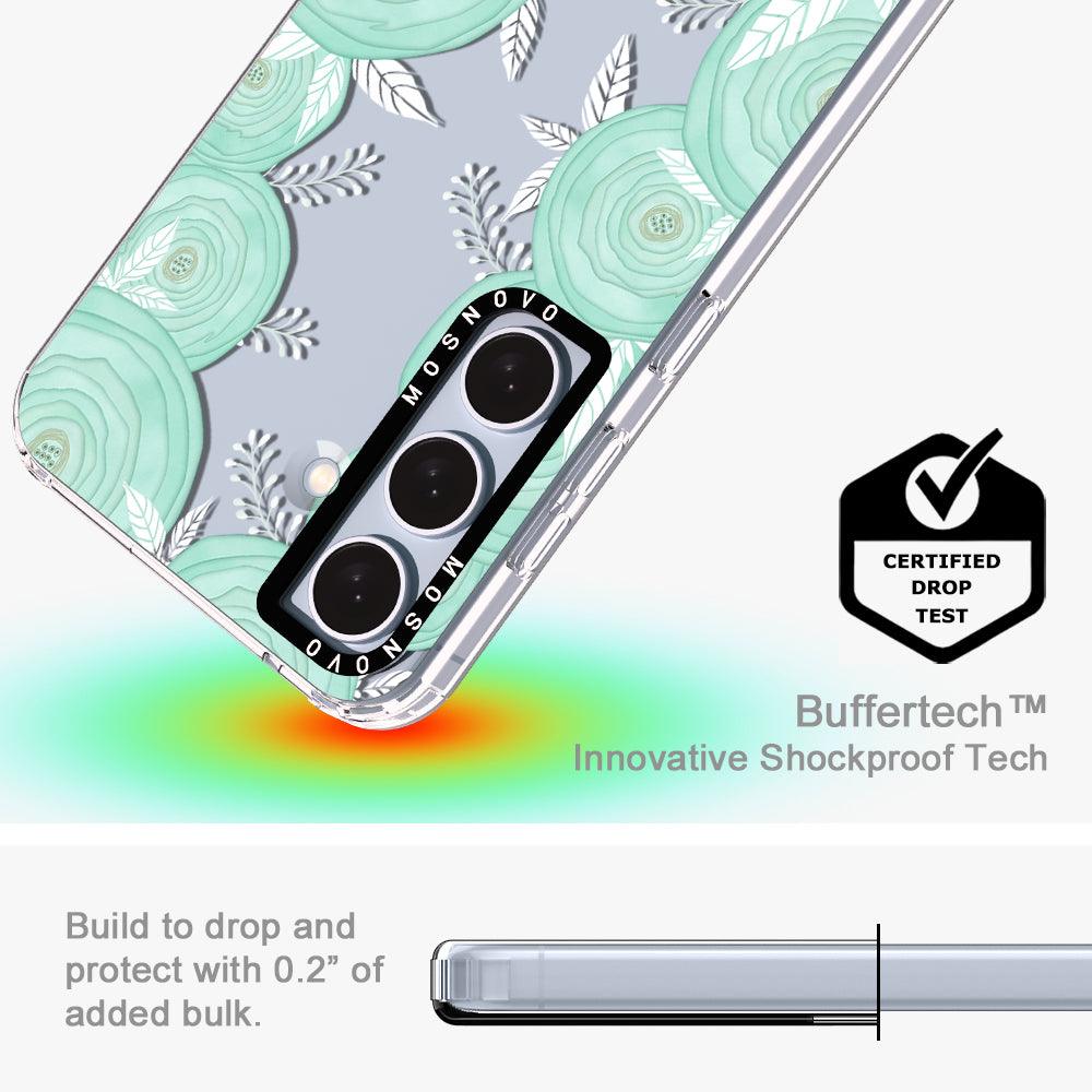 Mint Flower Phone Case - Samsung Galaxy S24 Case - MOSNOVO