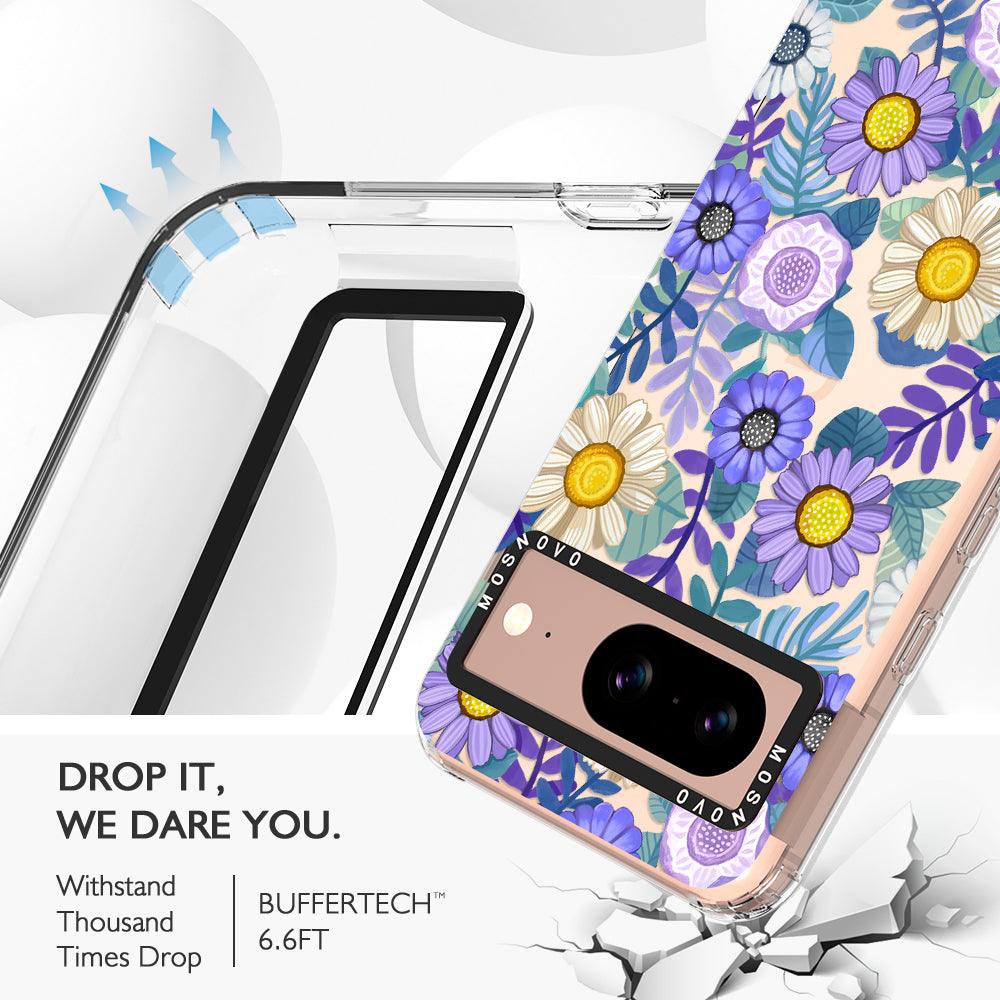 Purple Floral Phone Case - Google Pixel 8 Case - MOSNOVO