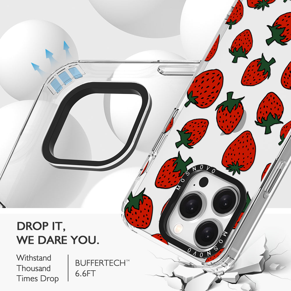 Red Strawberry Phone Case - iPhone 15 Pro Case - MOSNOVO