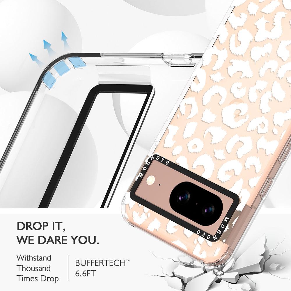 White Leopard Phone Case - Google Pixel 8 Case - MOSNOVO