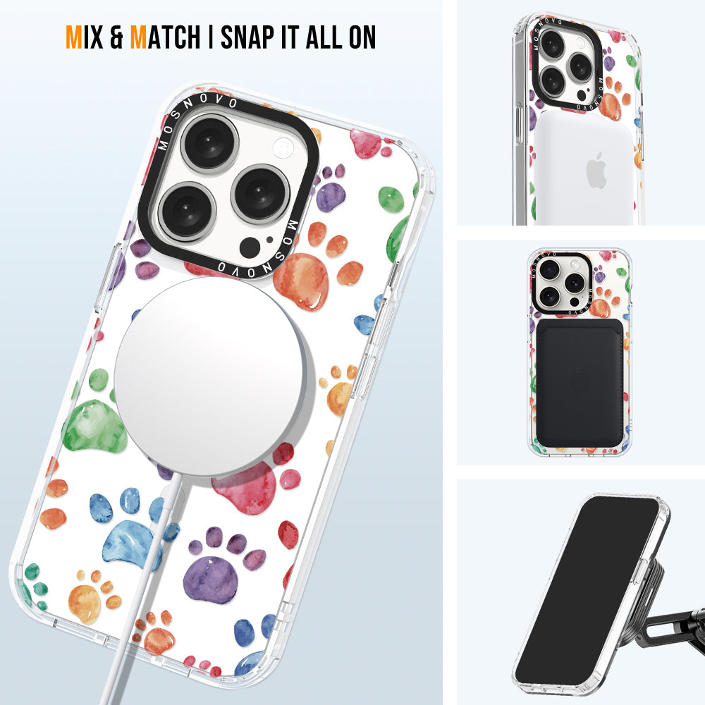 Colorful Paw Phone Case - iPhone 15 Pro Case - MOSNOVO