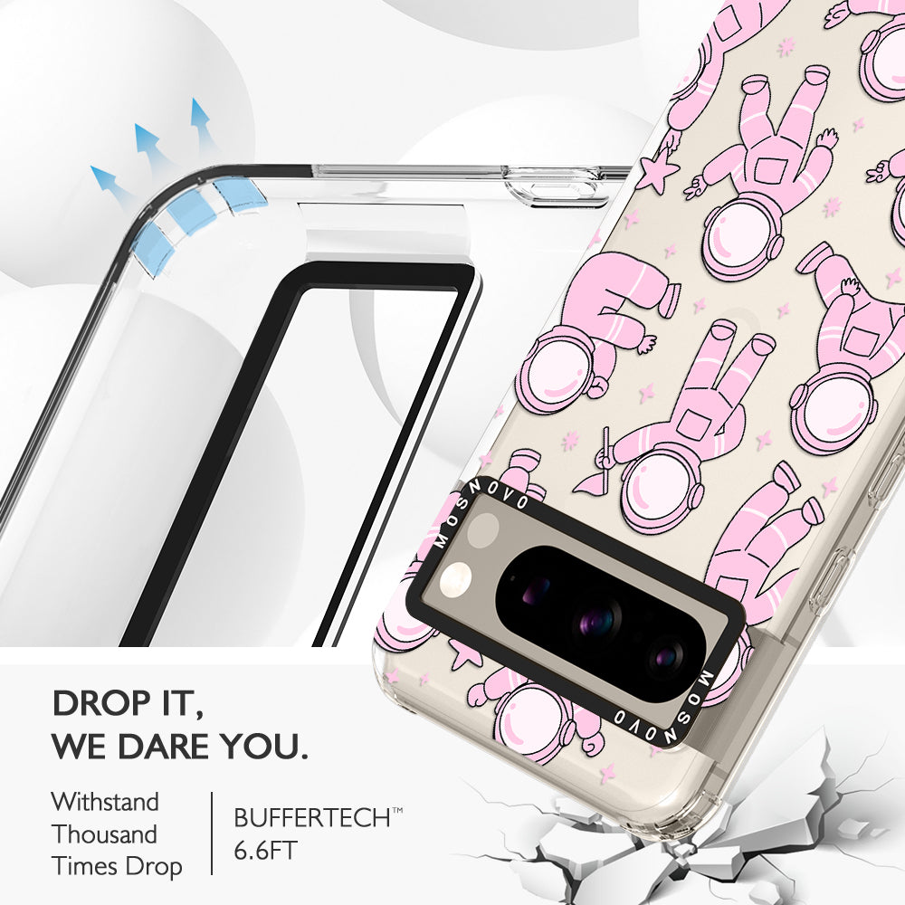 Pink Astronaut Phone Case - Google Pixel 8 Pro Case - MOSNOVO