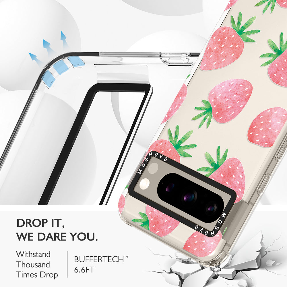 Pastel Strawberry Phone Case - Google Pixel 8 Pro Case - MOSNOVO