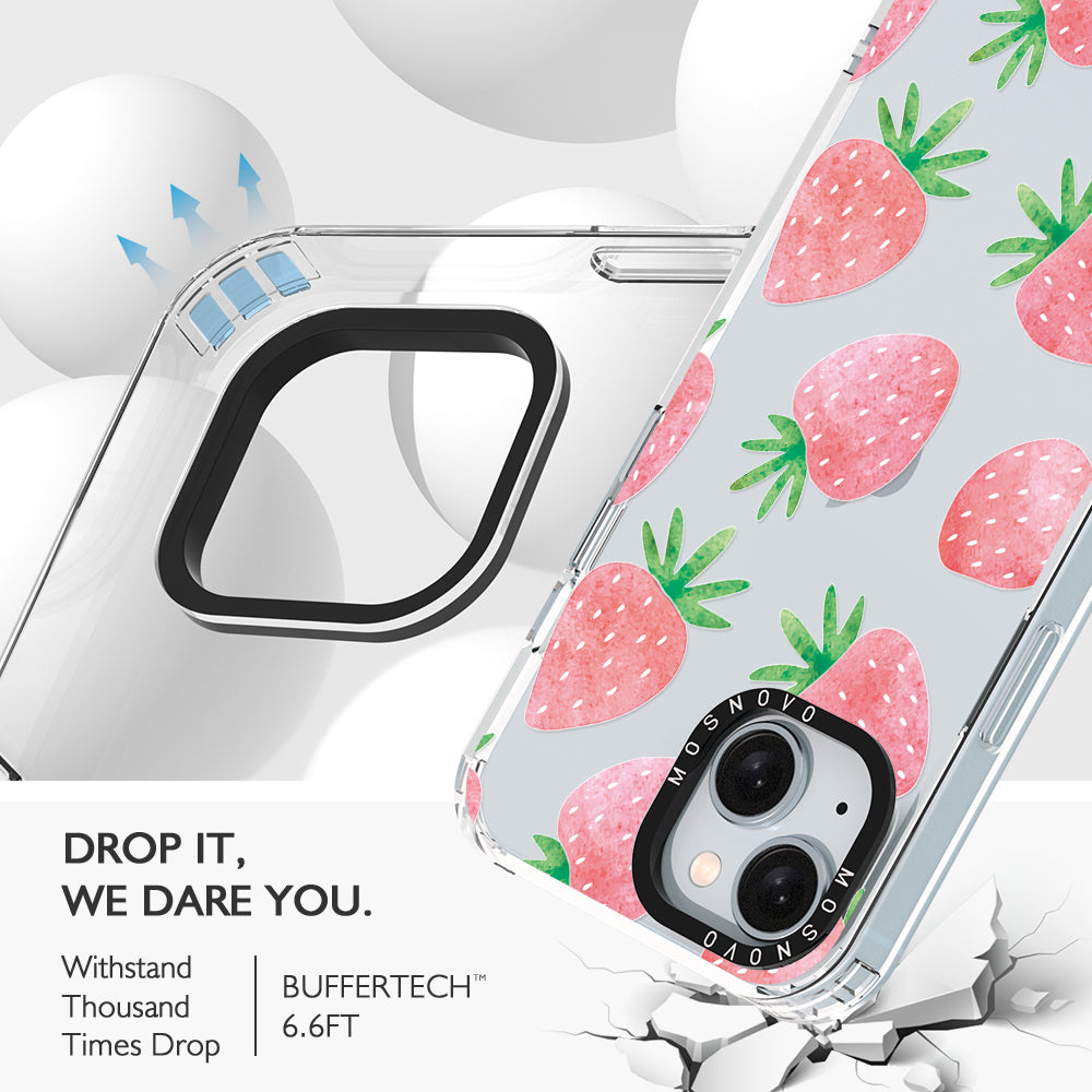 Pastel Strawberry Phone Case - iPhone 15 Case - MOSNOVO