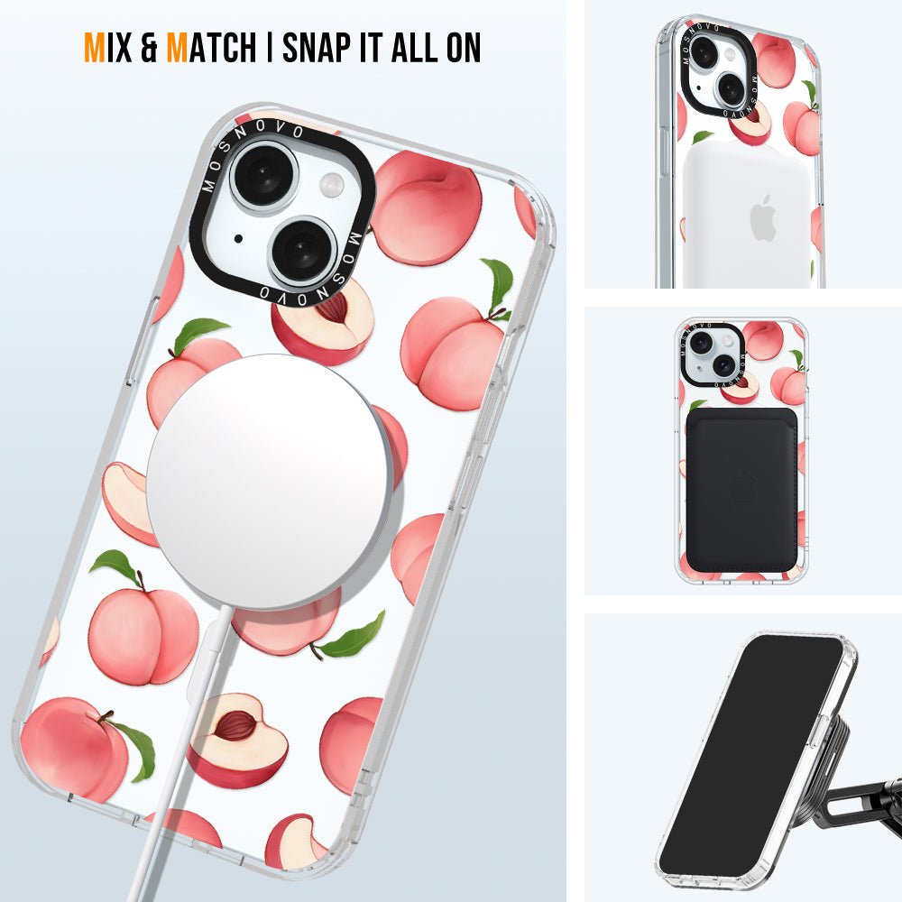 Cute Peach Phone Case - iPhone 15 Case - MOSNOVO