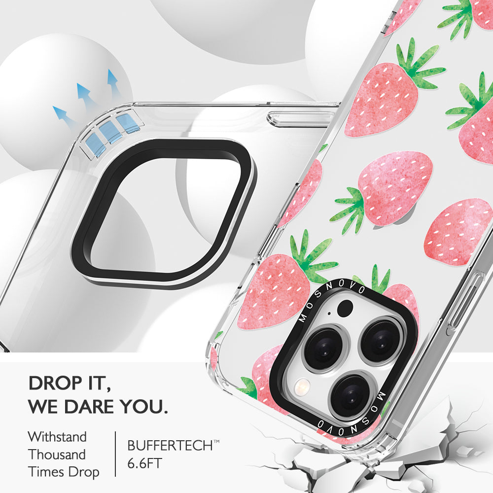 Pastel Strawberry Phone Case - iPhone 15 Pro Case - MOSNOVO