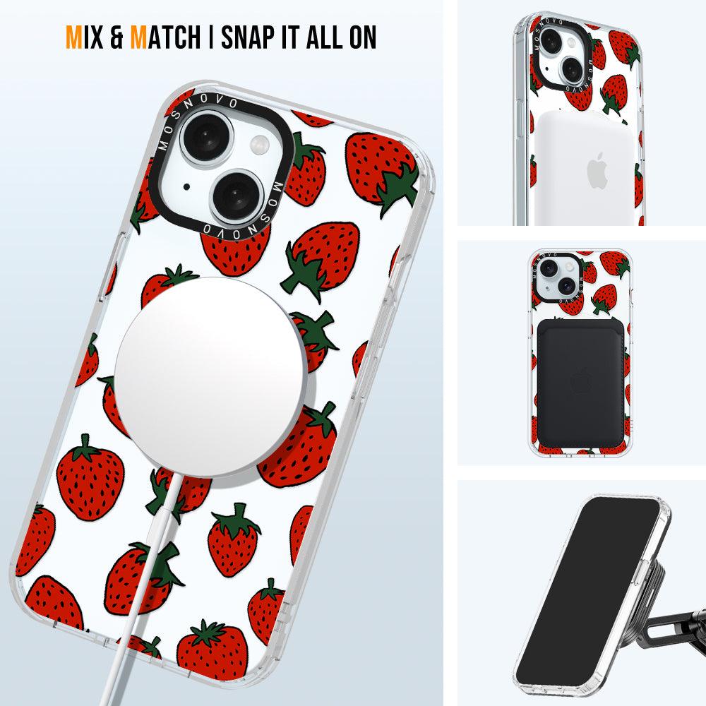 Red Strawberry Phone Case - iPhone 15 Plus Case - MOSNOVO