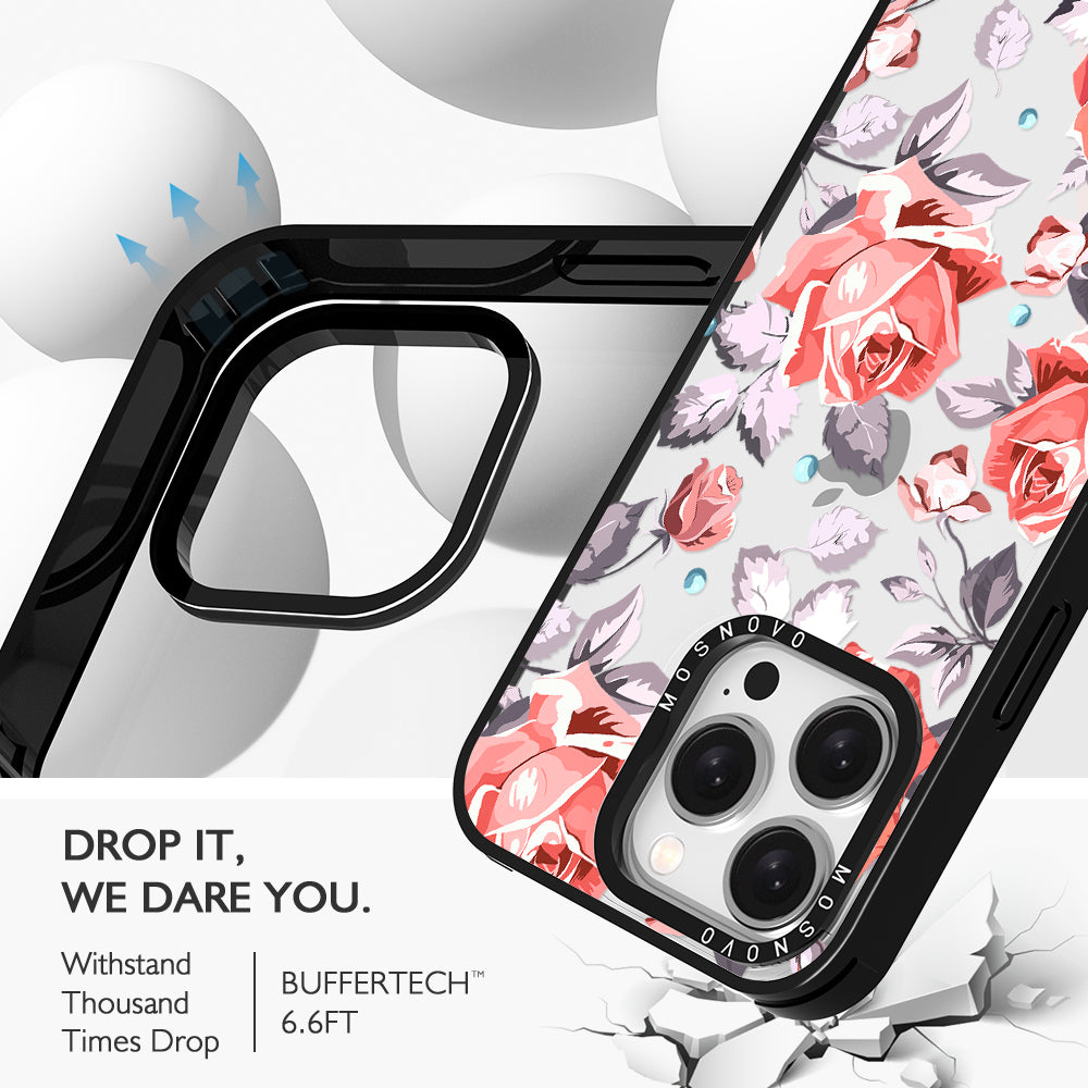 Retro Flower Roses Phone Case - iPhone 15 Pro Case - MOSNOVO