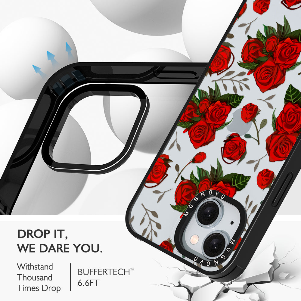 Simply Red Roses Phone Case - iPhone 15 Case - MOSNOVO