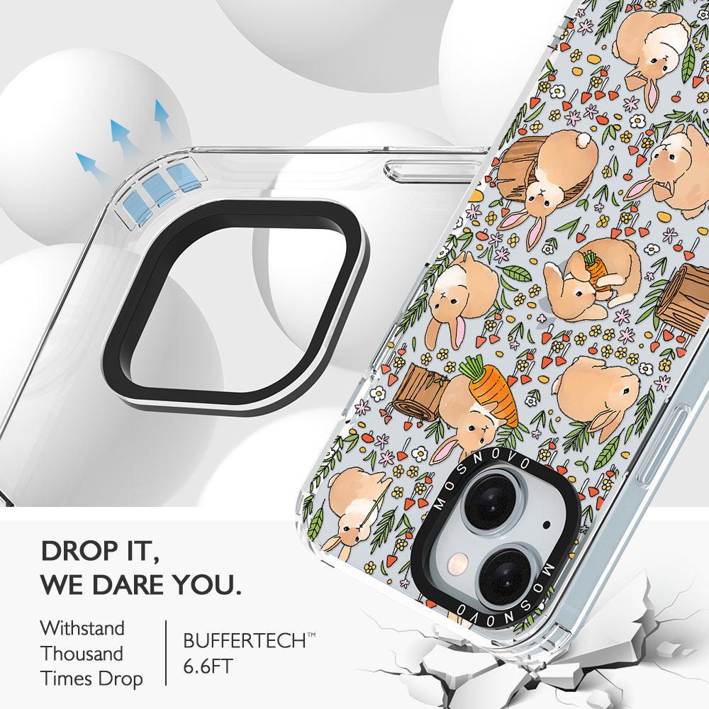 Bunny Garden Phone Case - iPhone 15 Case Clear