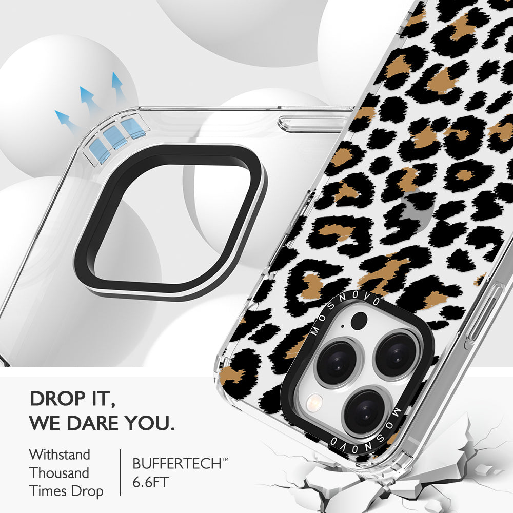 Leopard Print Phone Case - iPhone 15 Pro Case - MOSNOVO