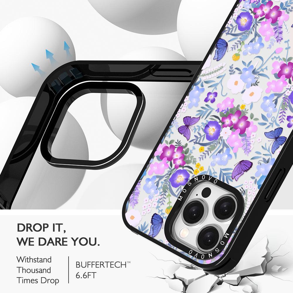 Purple Peri Nemophila Flower Phone Case - iPhone 15 Pro Max Case - MOSNOVO