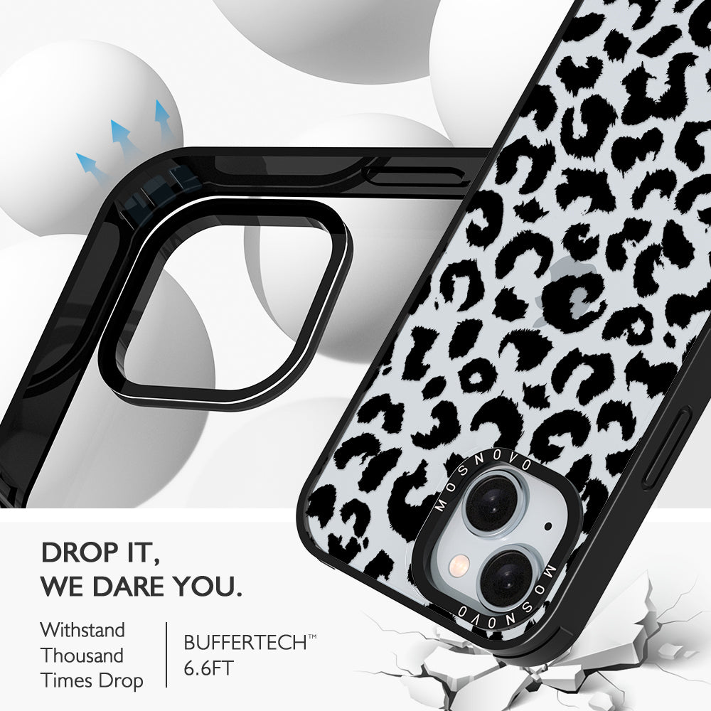 Black Leopard Phone Case - iPhone 15 Case - MOSNOVO