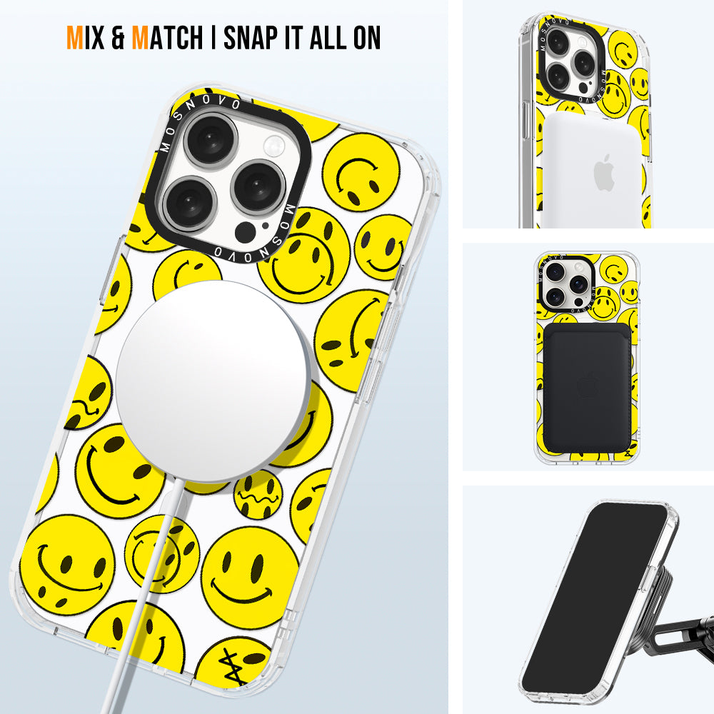 Smiley Face Phone Case - iPhone 15 Pro Max Case - MOSNOVO