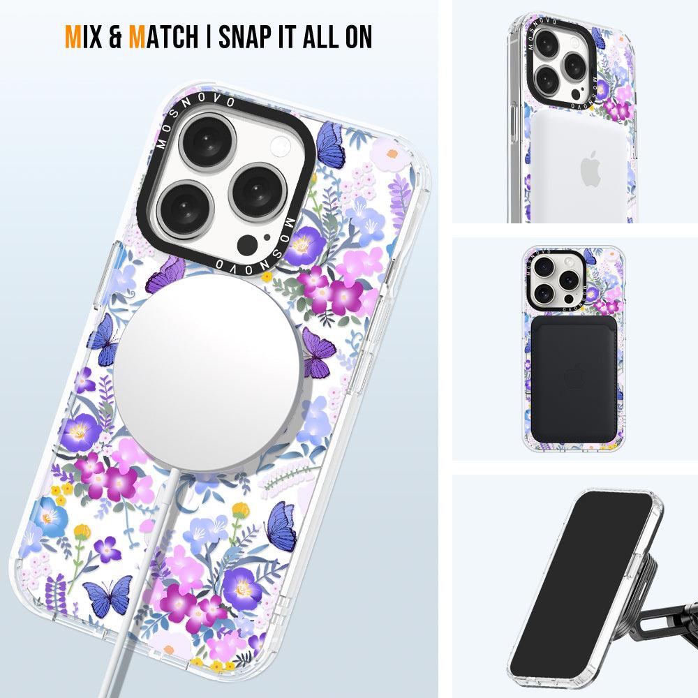 Purple Peri Nemophila Flower Phone Case - iPhone 15 Pro Case - MOSNOVO