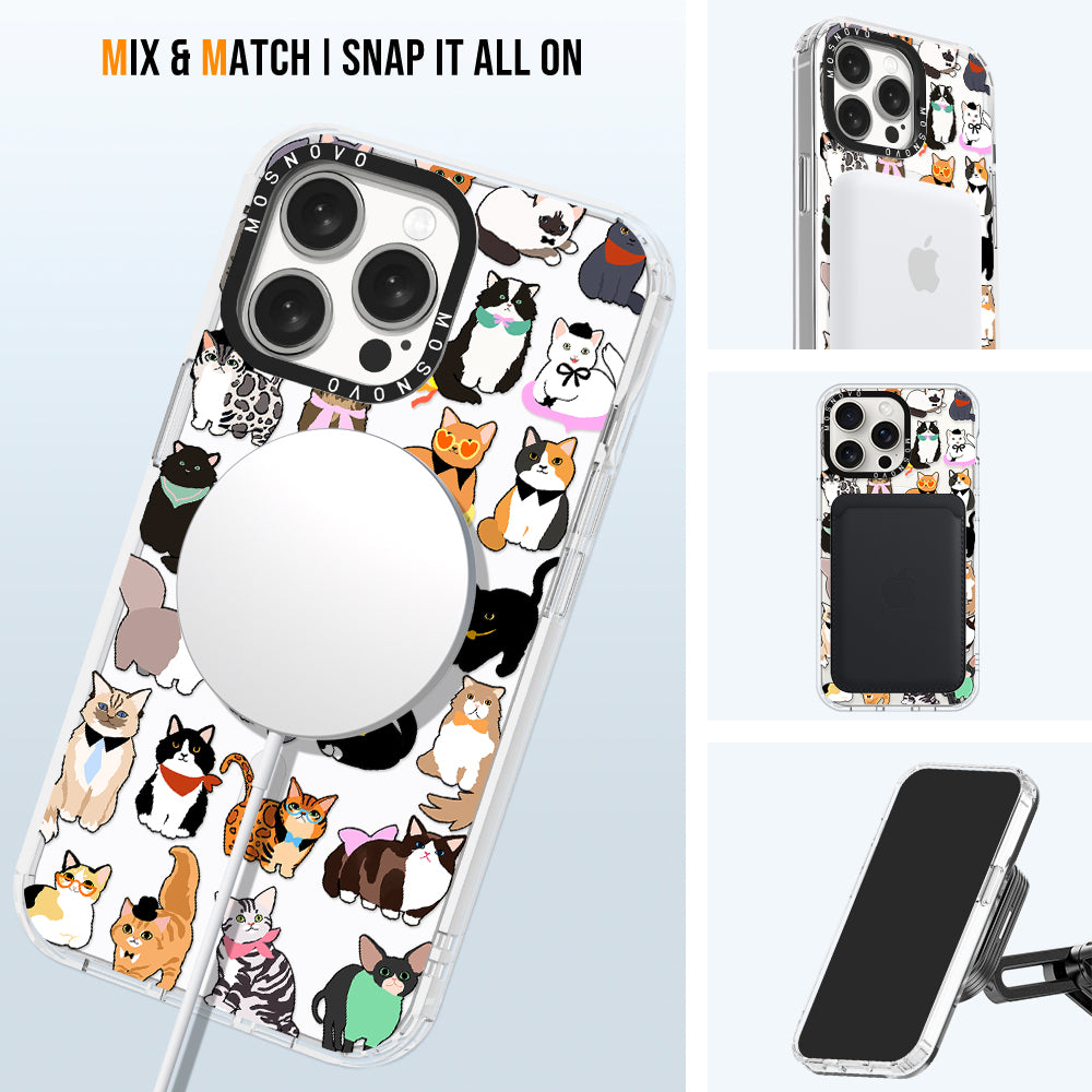 Cute Cat Phone Case - iPhone 15 Pro Max Case - MOSNOVO