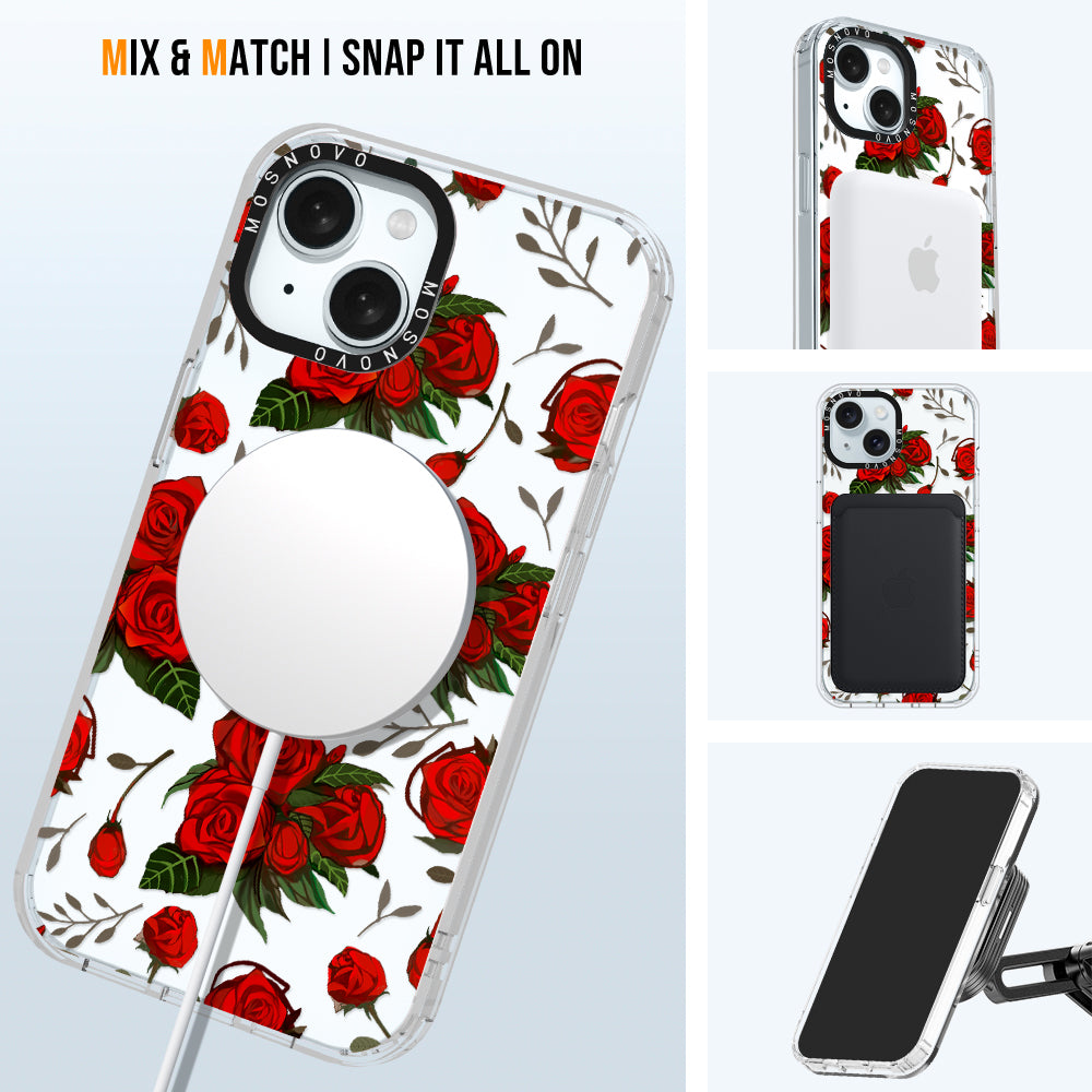 Simply Red Roses Phone Case - iPhone 15 Case - MOSNOVO