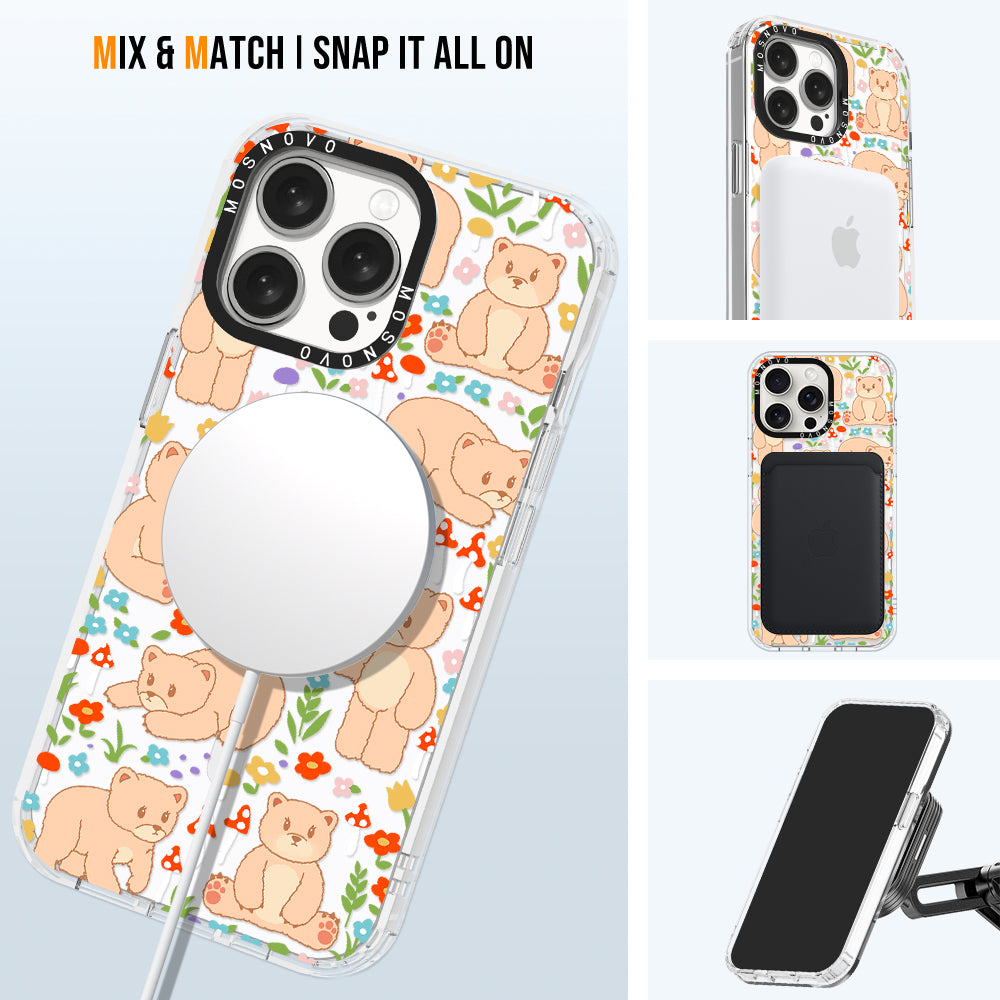 Cute Bear Phone Case - iPhone 15 Pro Max Case - MOSNOVO