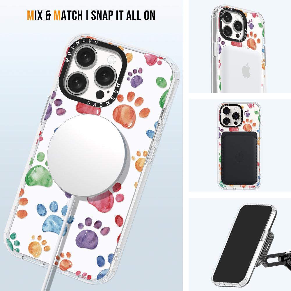 Colorful Paw Phone Case - iPhone 15 Pro Max Case - MOSNOVO