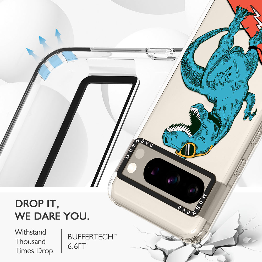 Surfing Dinosaur Phone Case - Google Pixel 8 Pro Case - MOSNOVO