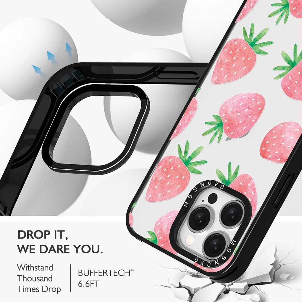 Pastel Strawberry Phone Case - iPhone 15 Pro Max Case - MOSNOVO