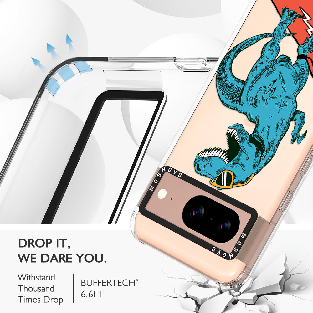 Surfing Dinosaur Phone Case - Google Pixel 8 Case - MOSNOVO