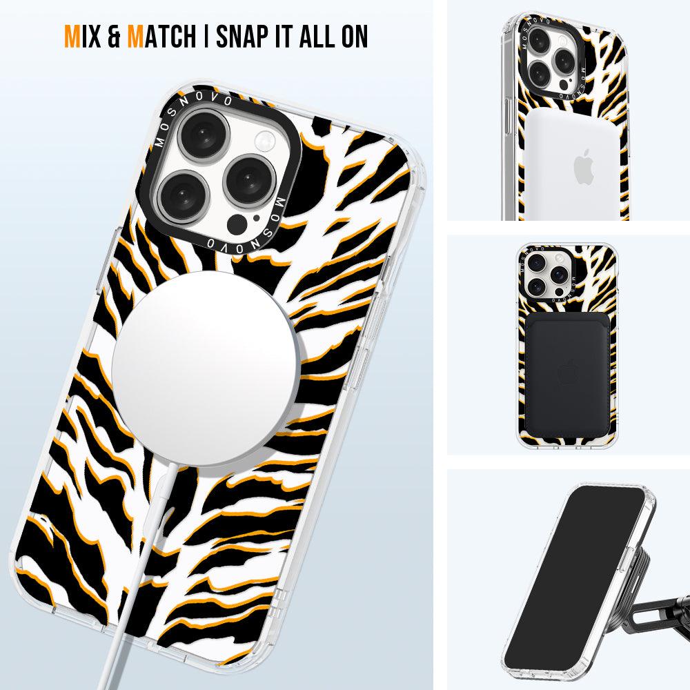 Tiger Print Phone Case - iPhone 15 Pro Max Case - MOSNOVO