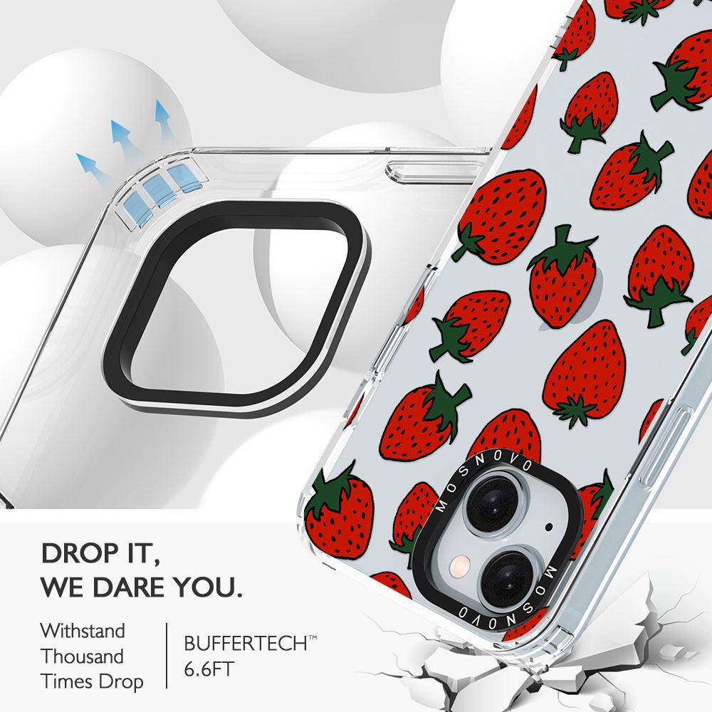 Red Strawberry Phone Case - iPhone 15 Case - MOSNOVO