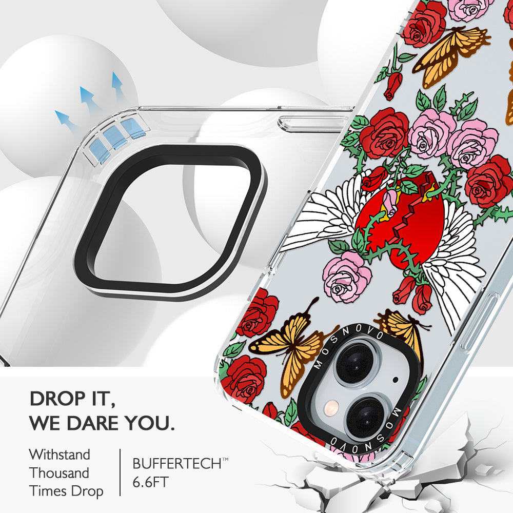 Wing Heart Phone Case - iPhone 15 Case - MOSNOVO