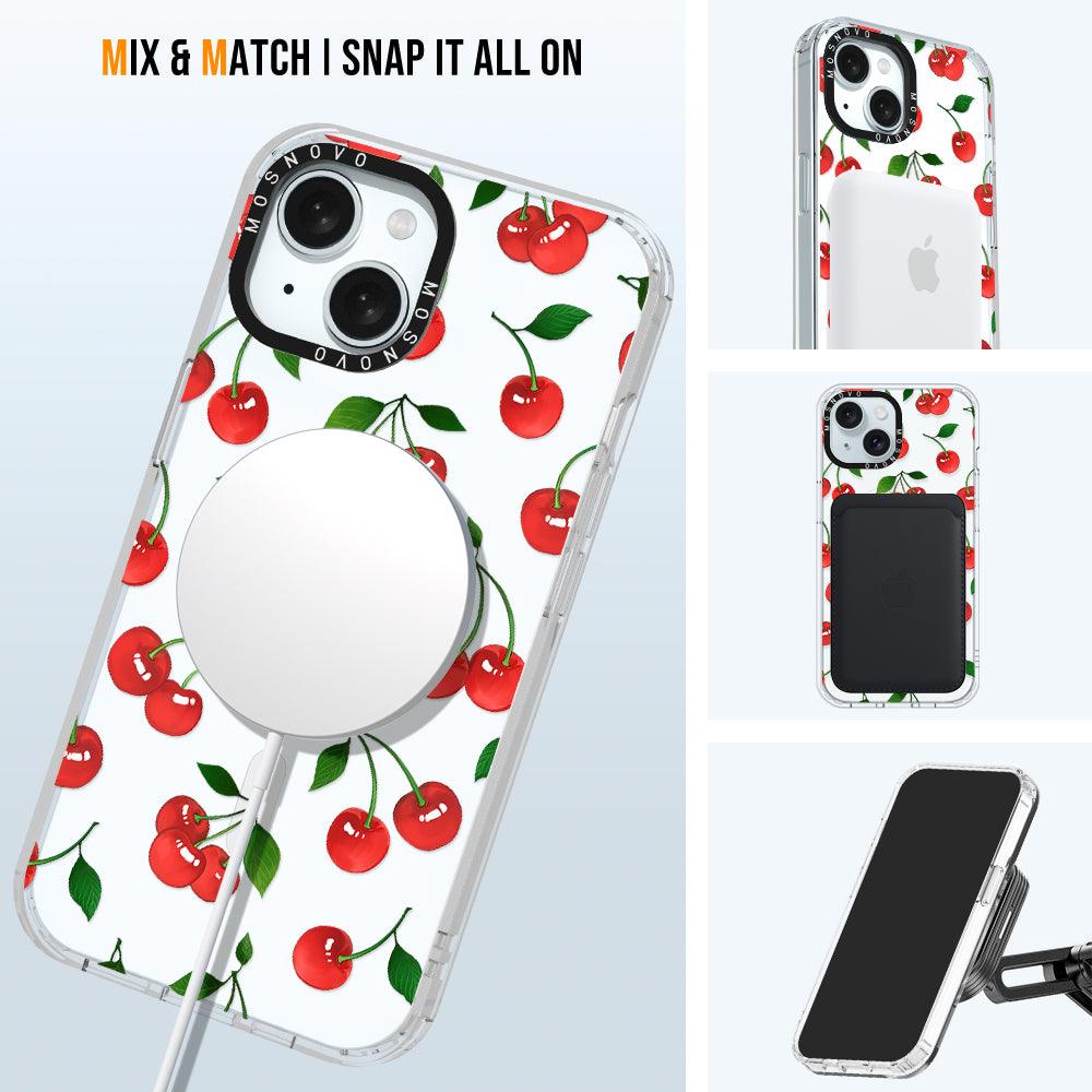 Cute Cherry Phone Case - iPhone 15 Case Clear With Magsafe