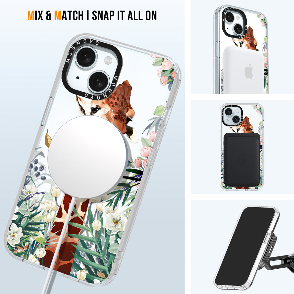 Giraffe In The Garden Phone Case - iPhone 15 Plus Case - MOSNOVO