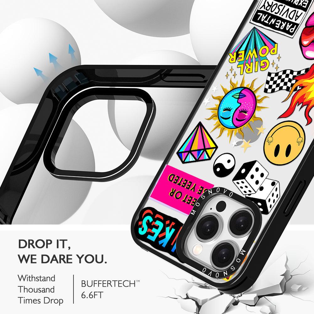 Funky Stickers Phone Case - iPhone 15 Pro Max Case - MOSNOVO