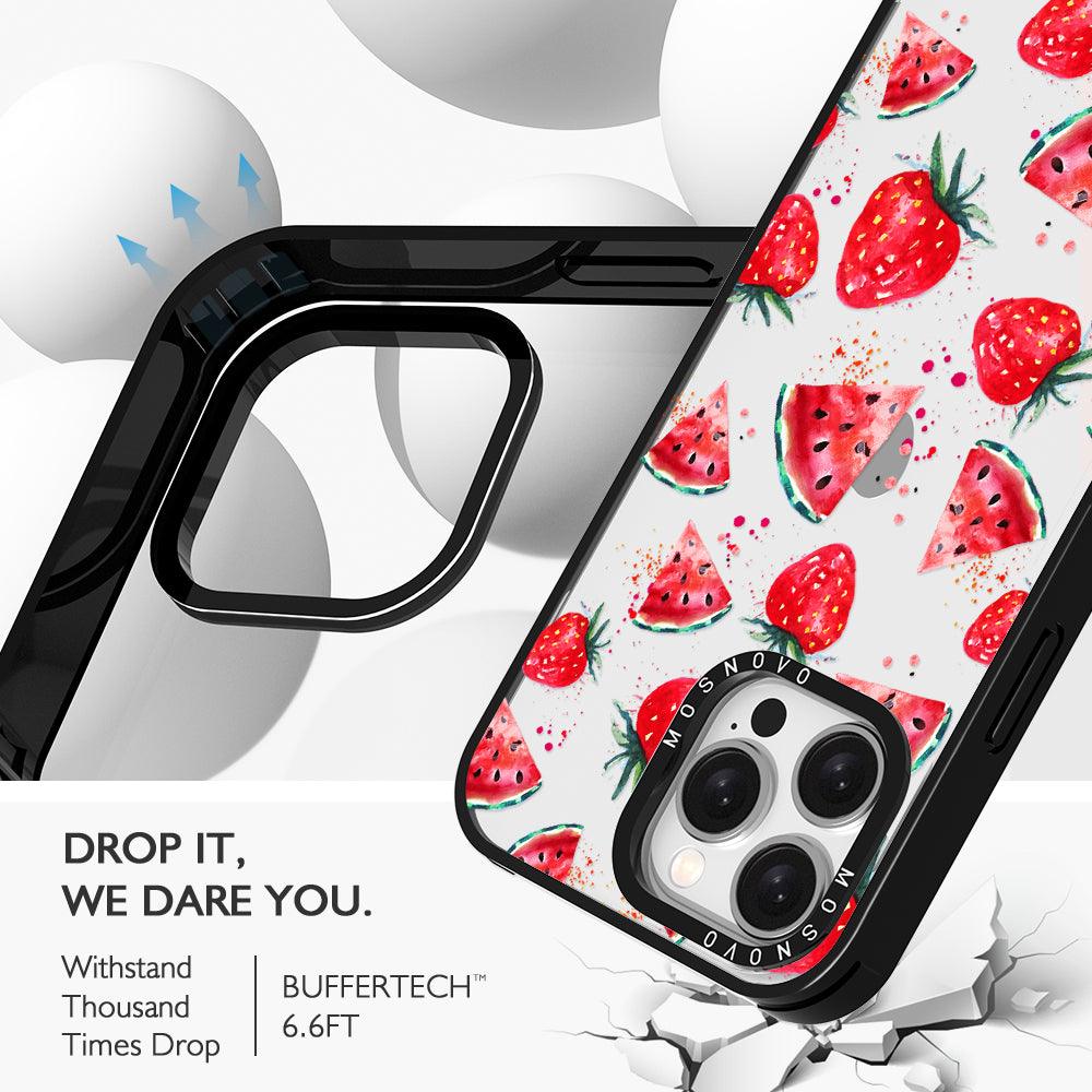 Watermelon and Strawberry Phone Case - iPhone 15 Pro Max Case - MOSNOVO