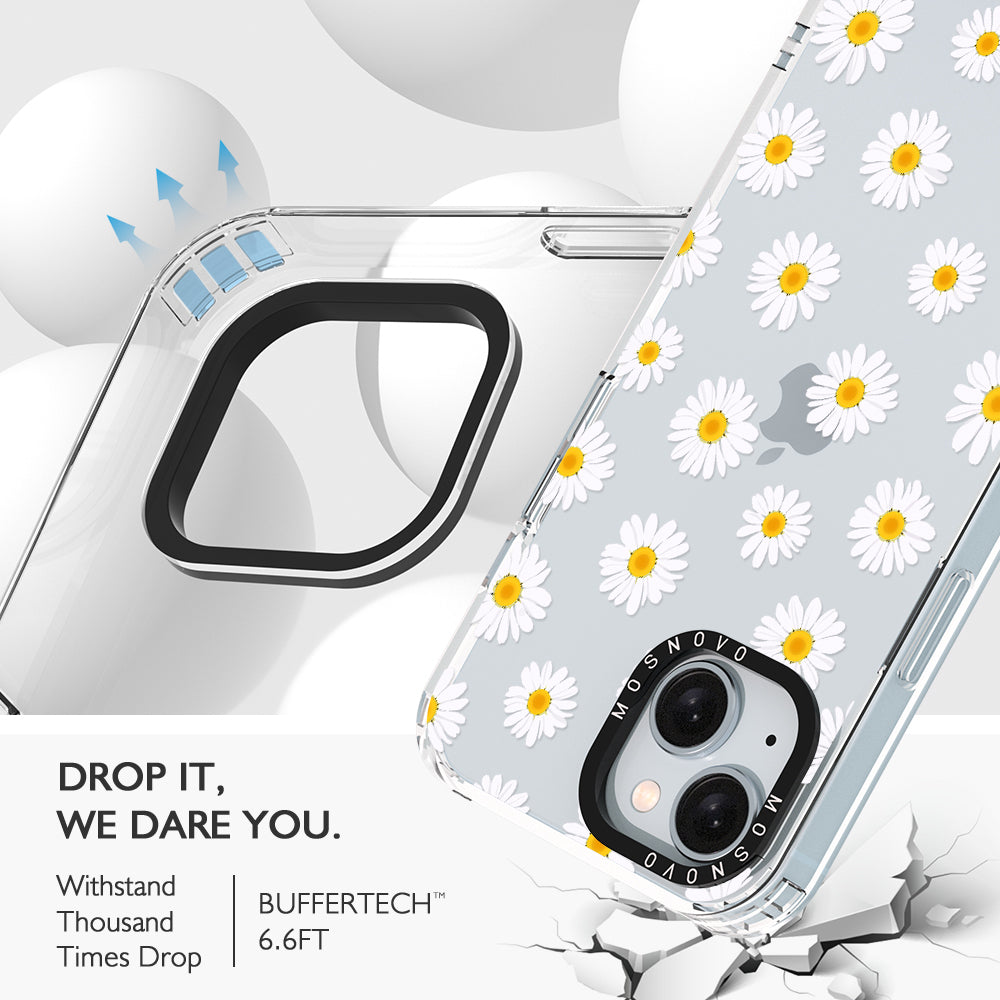 White Daisy Phone Case - iPhone 15 Case - MOSNOVO