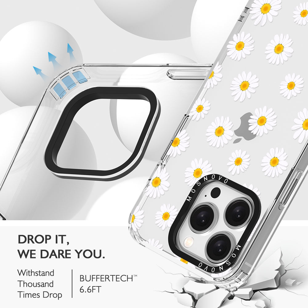 White Daisy Phone Case - iPhone 15 Pro Case - MOSNOVO