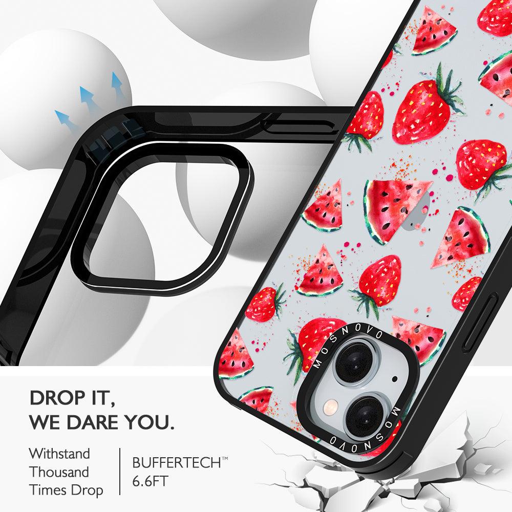 Watermelon and Strawberry Phone Case - iPhone 15 Case - MOSNOVO