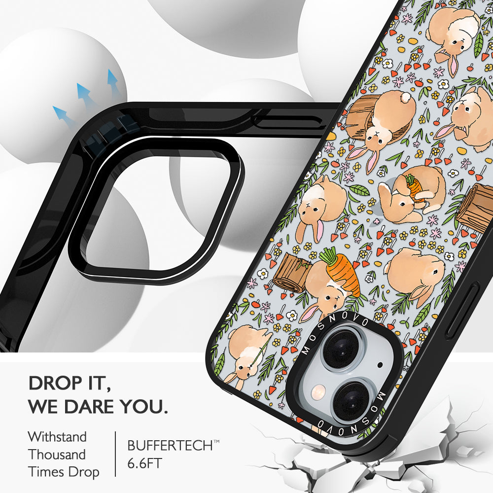 Bunny Garden Phone Case - iPhone 15 Case Black