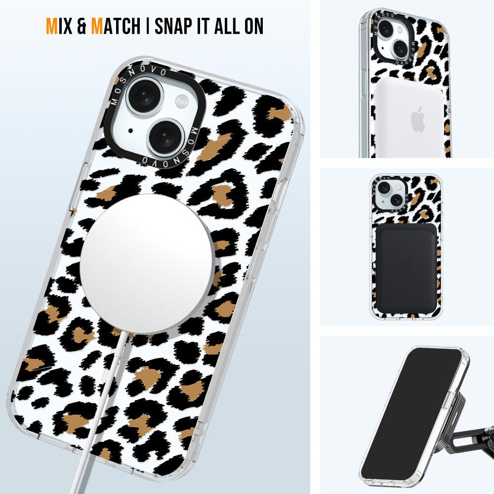 Leopard Print Phone Case - iPhone 15 Plus Case - MOSNOVO