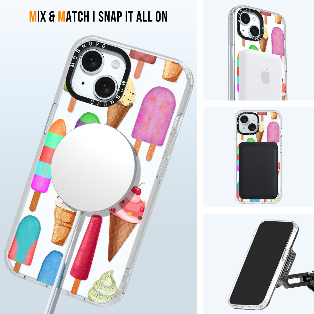 Ice Cream Phone Case - iPhone 15 Case Clear With Magsafe