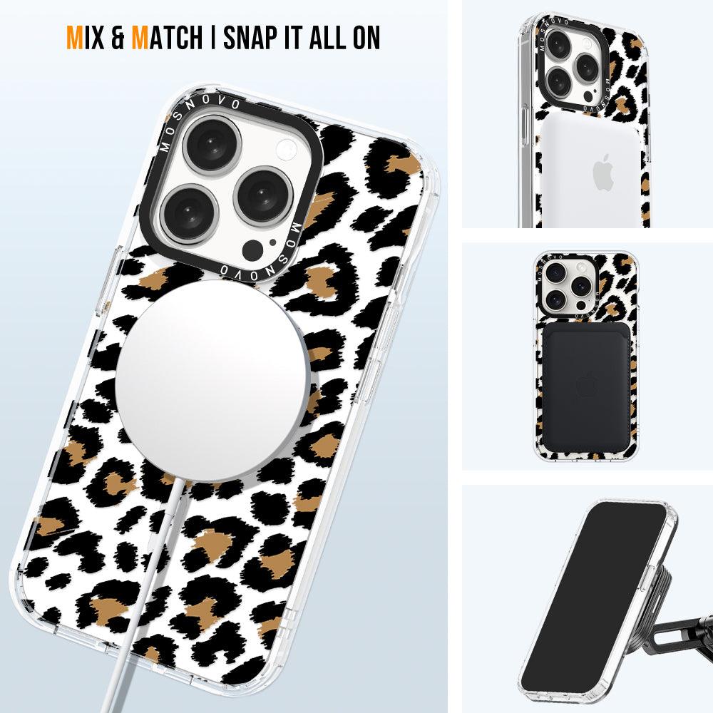 Leopard Print Phone Case - iPhone 15 Pro Case - MOSNOVO