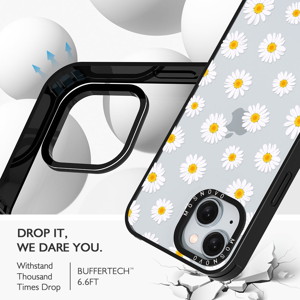 White Daisy Phone Case - iPhone 15 Plus Case - MOSNOVO