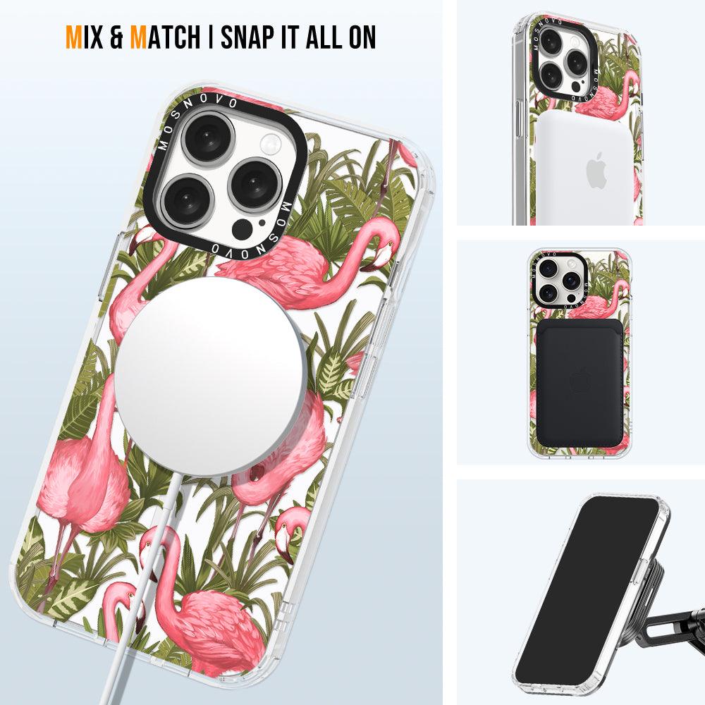 Jungle Flamingo Phone Case - iPhone 15 Pro Max Case - MOSNOVO