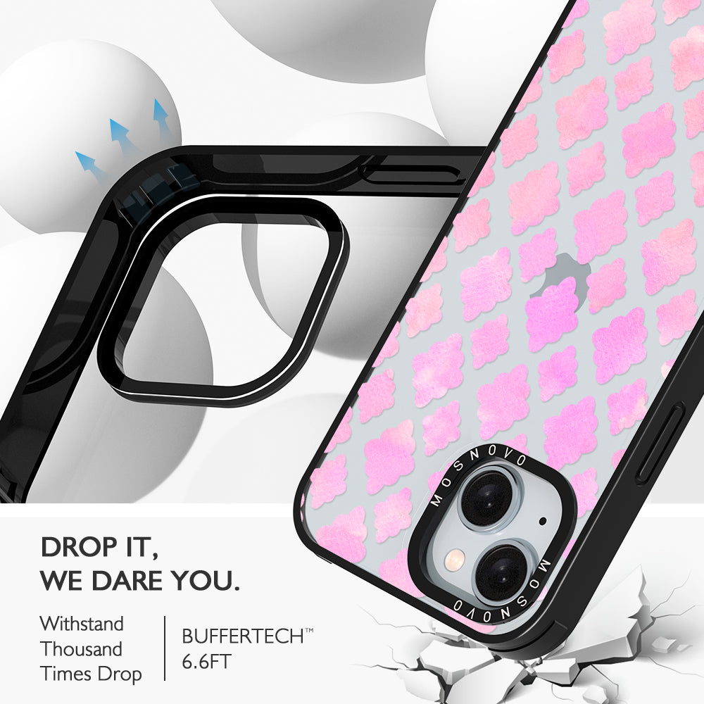 Pink Flower Diamond Phone Case - iPhone 15 Case - MOSNOVO