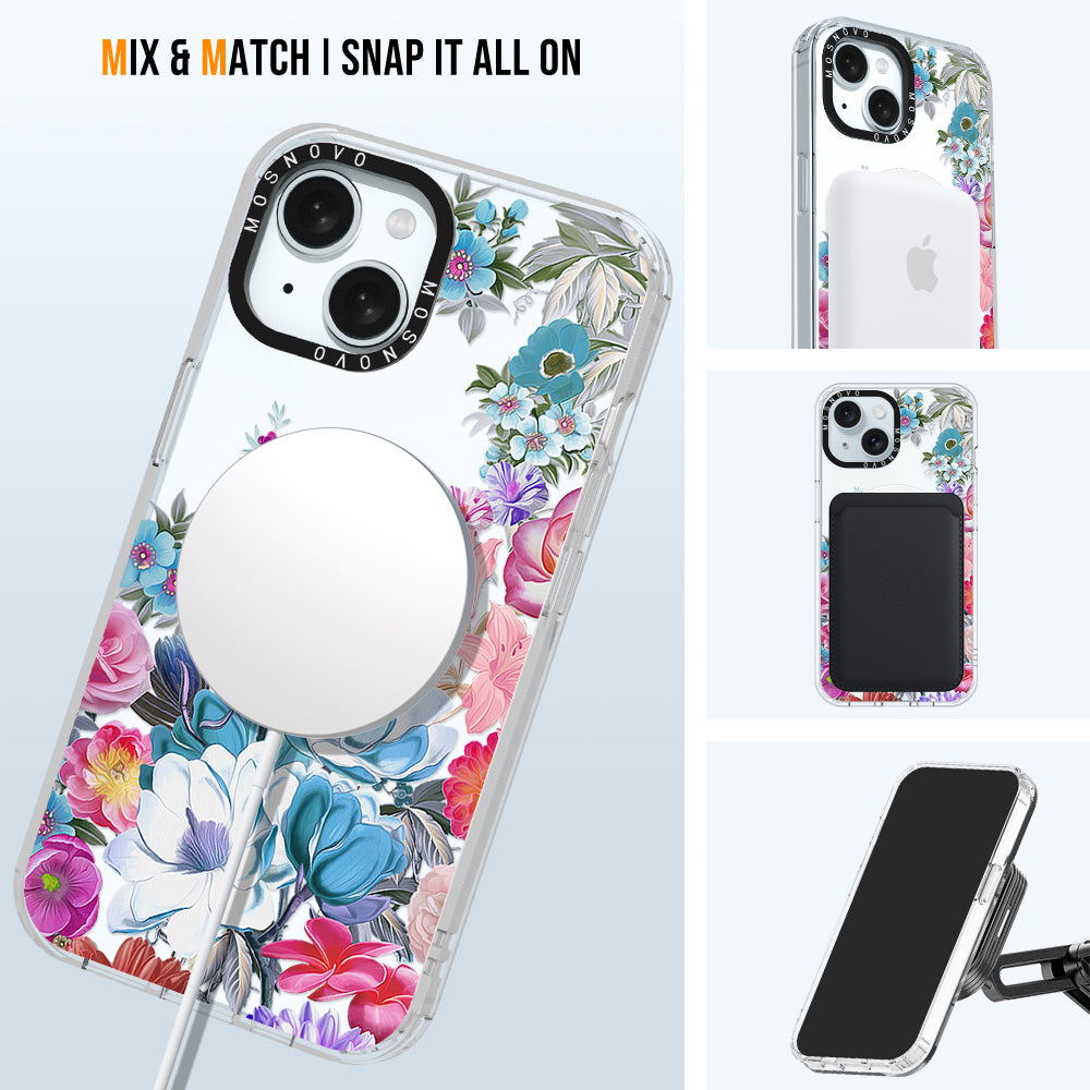 Magnolia Flower Phone Case - iPhone 15 Case - MOSNOVO