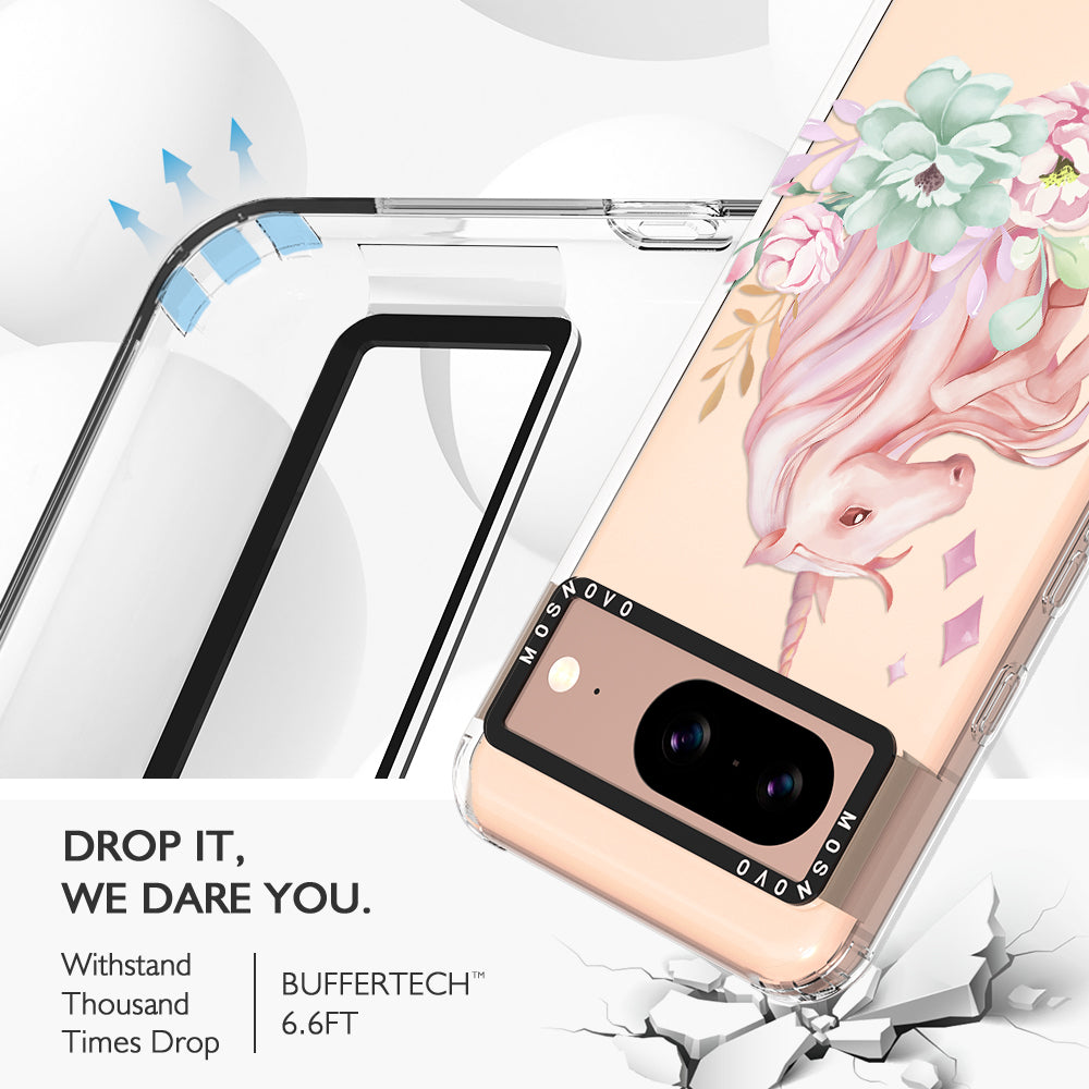 Elegant Flowers Unicorn Phone Case - Google Pixel 8 Case - MOSNOVO