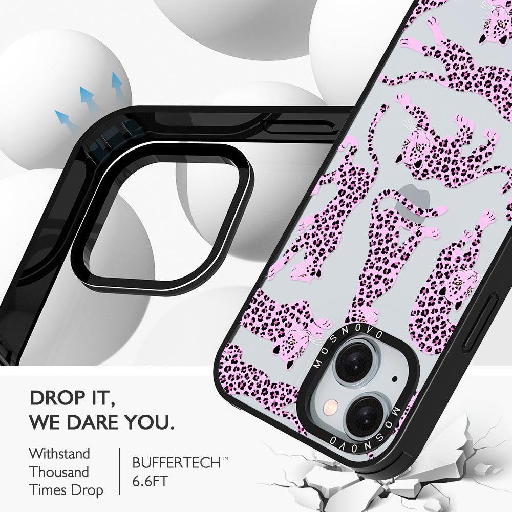 Pink Leopard Phone Case - iPhone 15 Case - MOSNOVO