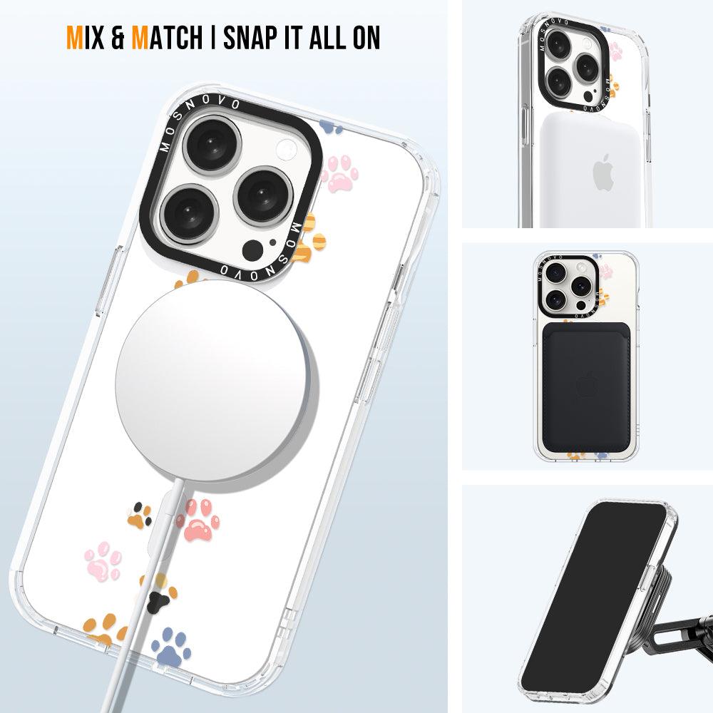 Colorful Paw Phone Case - iPhone 15 Pro Case - MOSNOVO